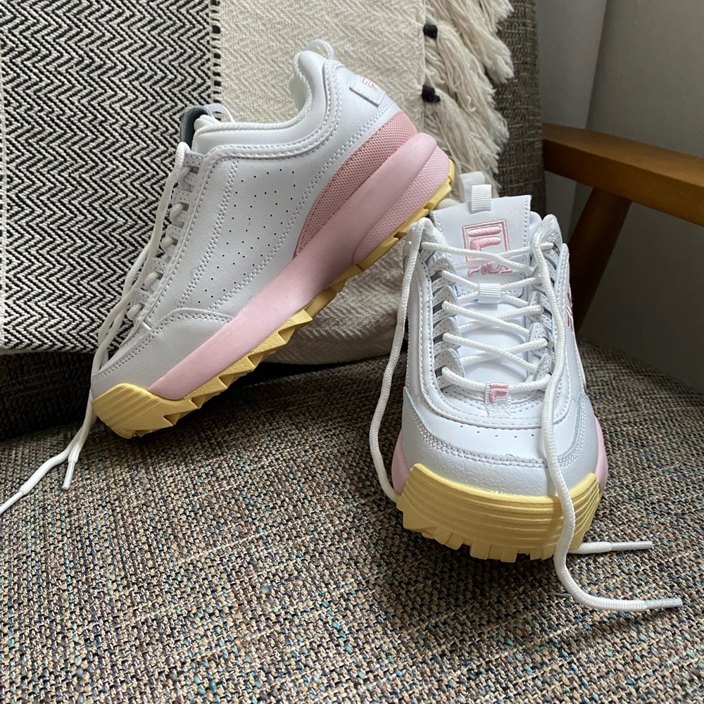 Fila pink & yellow sneakers Size 7
